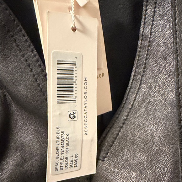 Rebecca Taylor Black Leather peplum top - Picture 6 of 6